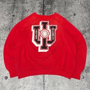 Vtg 80s Pannill Indiana University IU Hoosiers Sweatshirt Red Mens Large USA